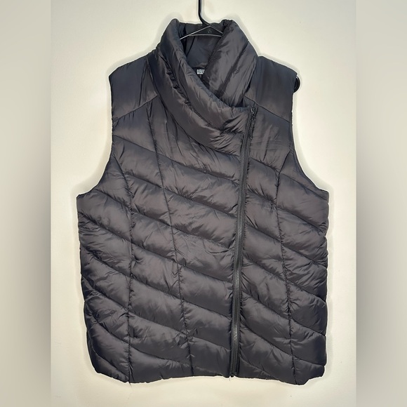 Nicole Miller Jackets & Blazers - SOLD | Nicole Miller Asymmetrical Black Quilted Vest w/ Pockets Women’s XXL Plus